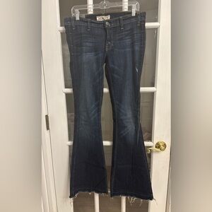 TEXTILE Elizabeth and James Women's Dark Wash Frayed Hem Flare Leg Jeans Size 29